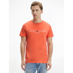 Tommy Hilfiger pánské oranžové triko Logo tee - XL (XMV)